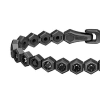 Hex Pavé Tennis Bracelet Black Titanium with Black Diamonds, 8mm