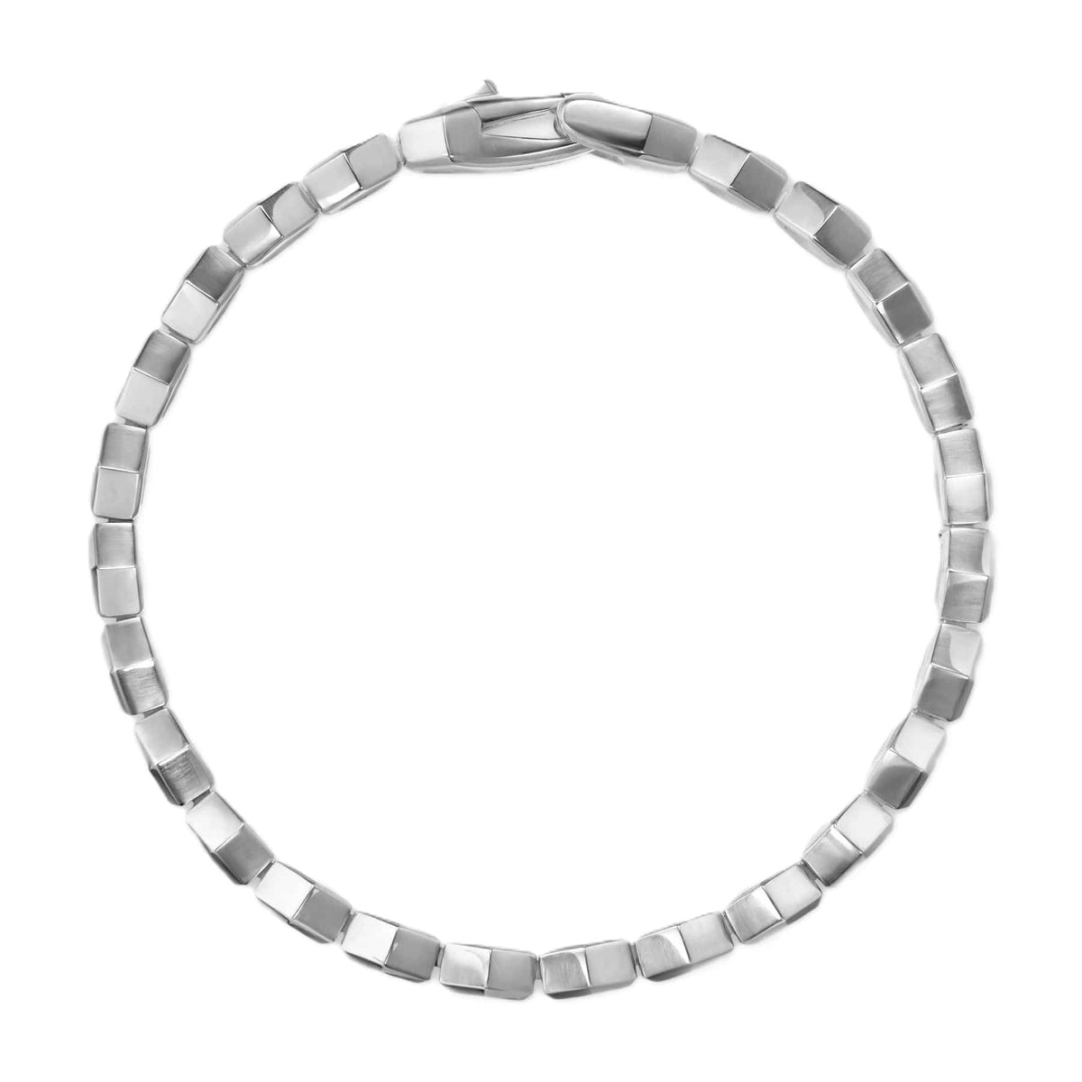 Hex Pavé Tennis Bracelet Sterling Silver with Black Diamonds, 8mm