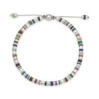 Maor Sterling Silver Matte Rainbow Gemstone Vexa Bracelet