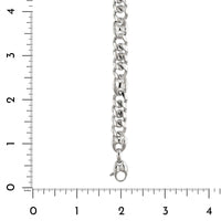 Sterling Silver Curb Chain and Mariner Station Bracelet