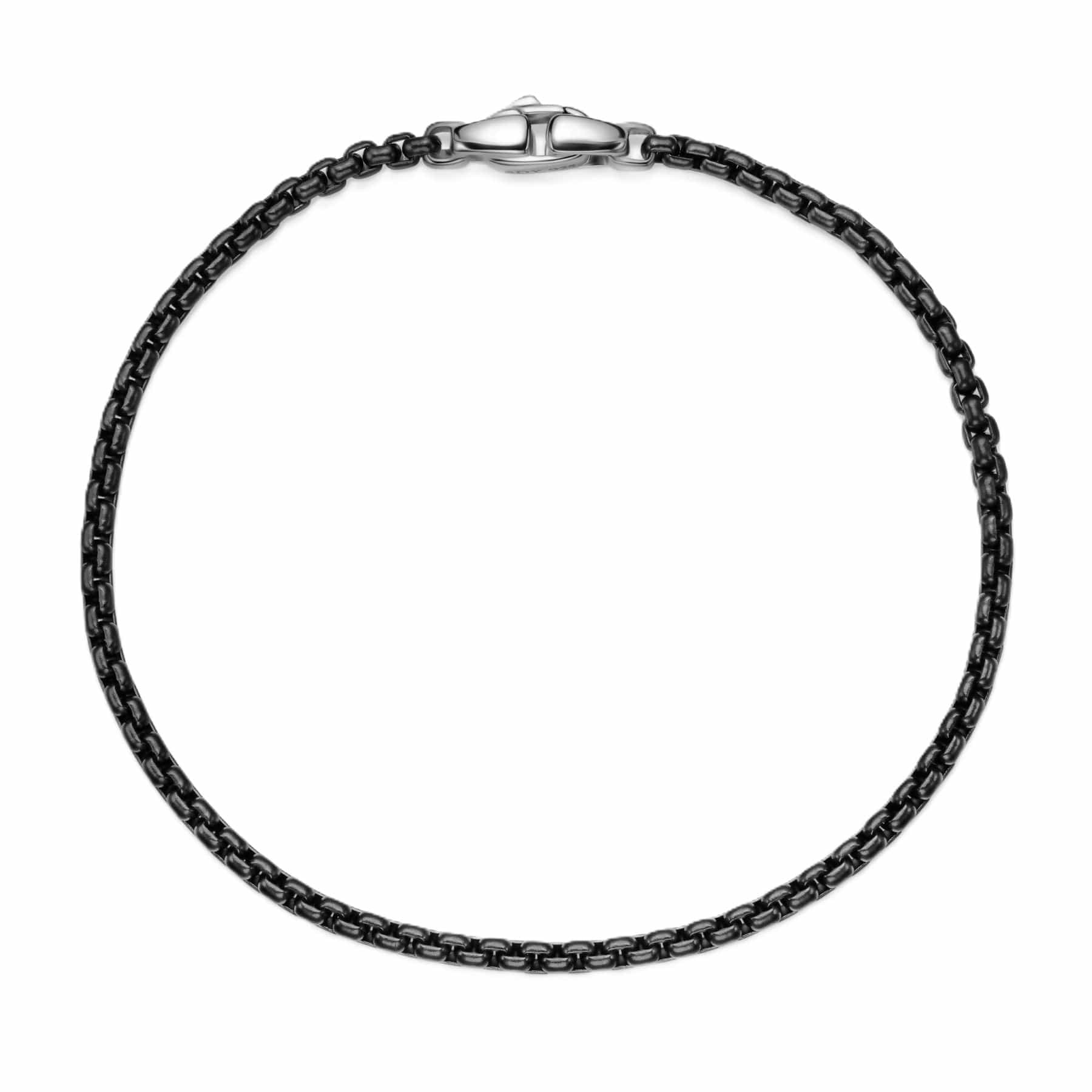Box Chain Bracelet Stainless Steel and Sterling Silver, 2.7mm