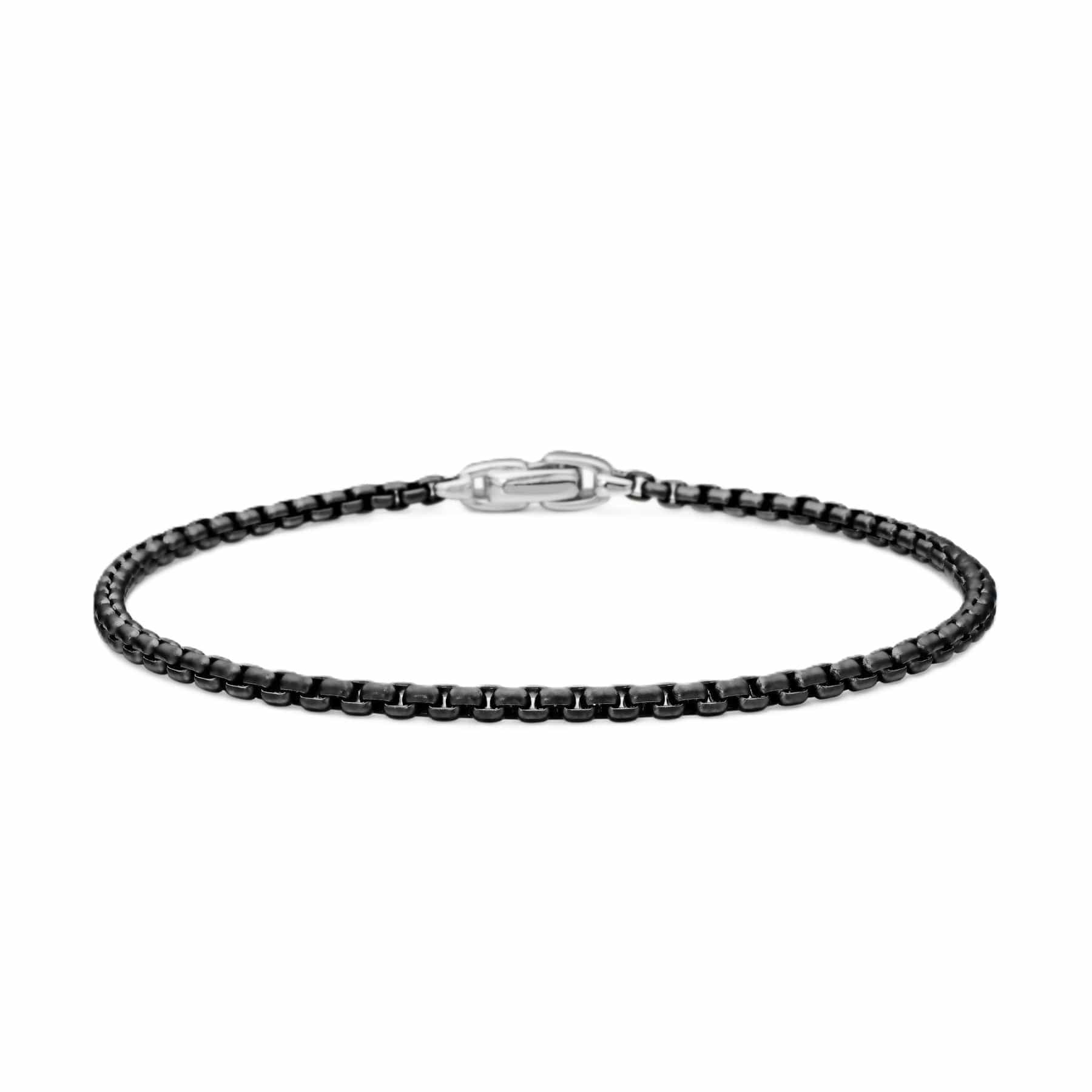 Box Chain Bracelet Stainless Steel and Sterling Silver, 2.7mm