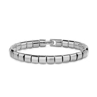 Spiritual Beads Flat Bead Bracelet Sterling Silver, 8mm