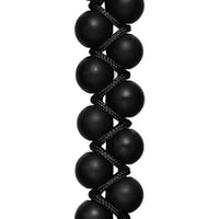 Spiritual Beads Two Row Woven Bracelet Black Onyx, Black Nylon and Sterling Silver, 8mm