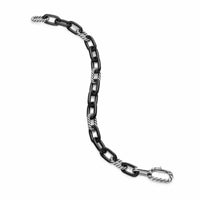 DY Madison® Chain Bracelet Black Titanium with Sterling Silver, 8.5mm