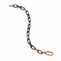 DY Madison® Chain Bracelet Grey Titanium with 18K Rose Gold, 8.5mm