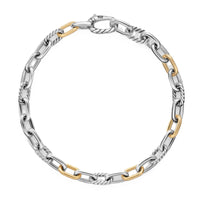 DY Madison® Chain Bracelet Sterling Silver with 18K Yellow Gold, 6mm