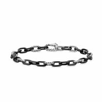 DY Madison® Chain Bracelet Black Titanium with Sterling Silver, 6mm