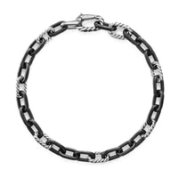 DY Madison® Chain Bracelet Black Titanium with Sterling Silver, 6mm