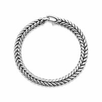 Chevron Station Bracelet Sterling Silver, 8mm
