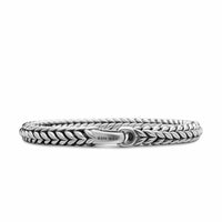 Chevron Station Bracelet Sterling Silver, 8mm