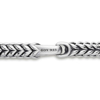 Chevron Station Bracelet Sterling Silver, 8mm