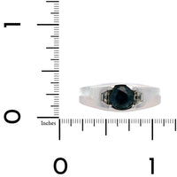 18K White Gold Bezel Set Montana Sapphire Ring