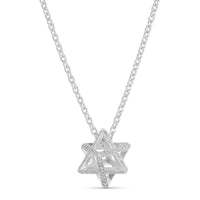 Maor Sterling Silver Pave Diamond Celestial Merkabah Pendant Necklace