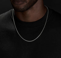 Double Box Chain Necklace in Sterling Silver, 2.6mm