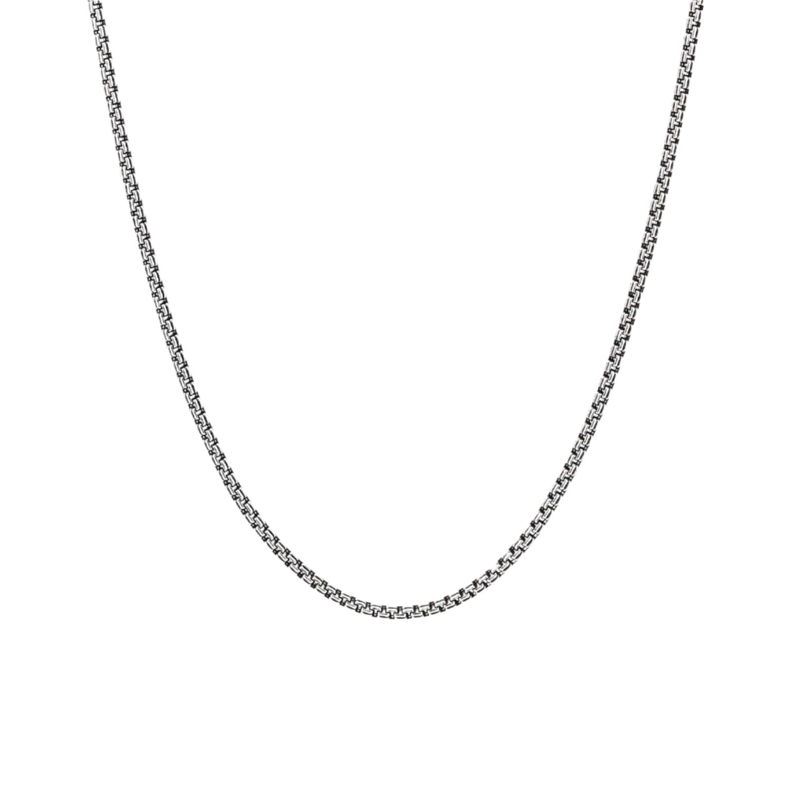 Double Box Chain Necklace in Sterling Silver, 2.6mm