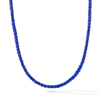 Spiritual Beads Cushion Necklace in Sterling Silver with Lapis, 4mm
