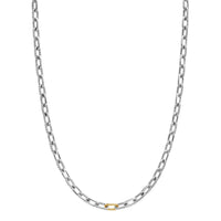DY Madison® Chain Necklace Sterling Silver with 18K Yellow Gold, 6mm