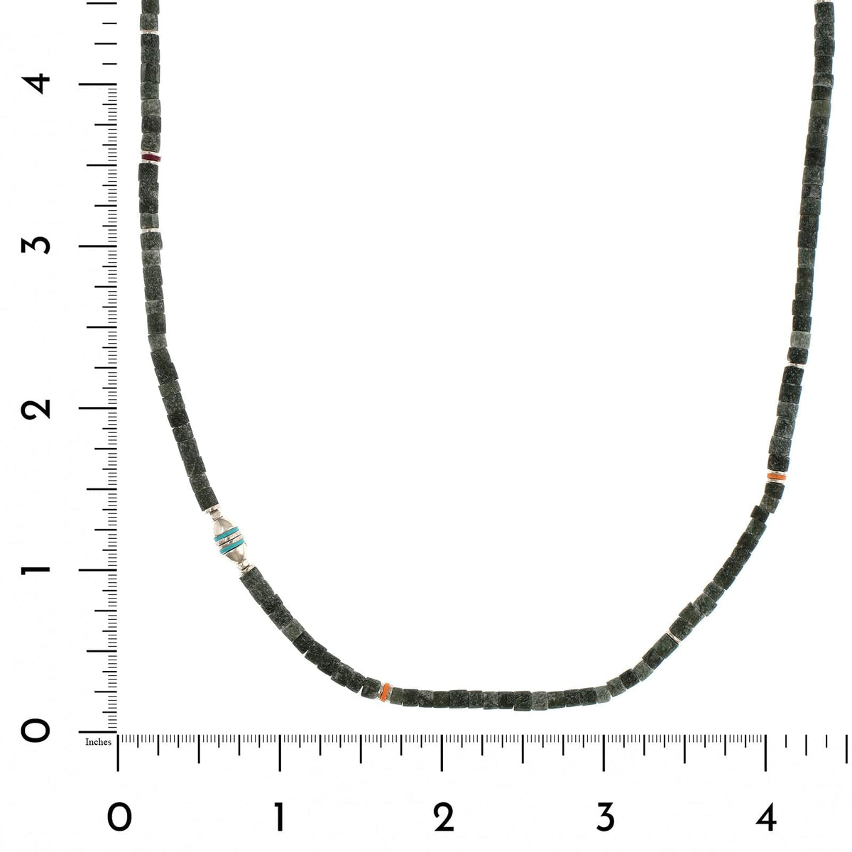 Maor Sterling Silver Dark Green Afghan Jade Cherish Necklace