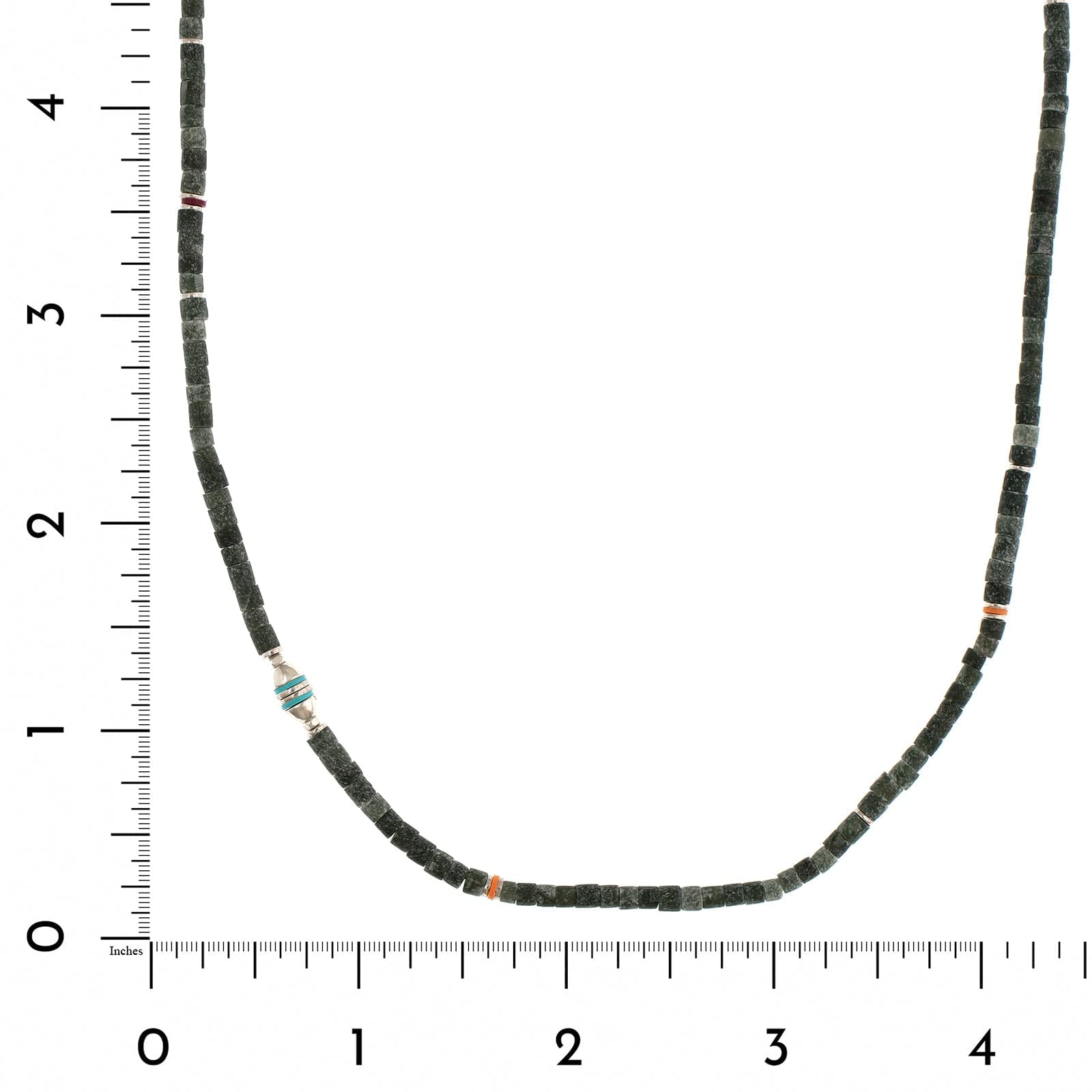 Maor Sterling Silver Dark Green Afghan Jade Cherish Necklace