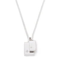 Maor Sterling Silver Gudo Rectangular Diamond Pendant Necklace