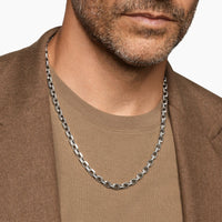 Streamline® Link Necklace Sterling Silver with Diamonds, 5.5mm
