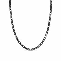 DY Madison® Chain Necklace Black Titanium with Sterling Silver, 6mm
