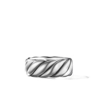 Sculpted Cable Contour Band Ring in Sterling Silver