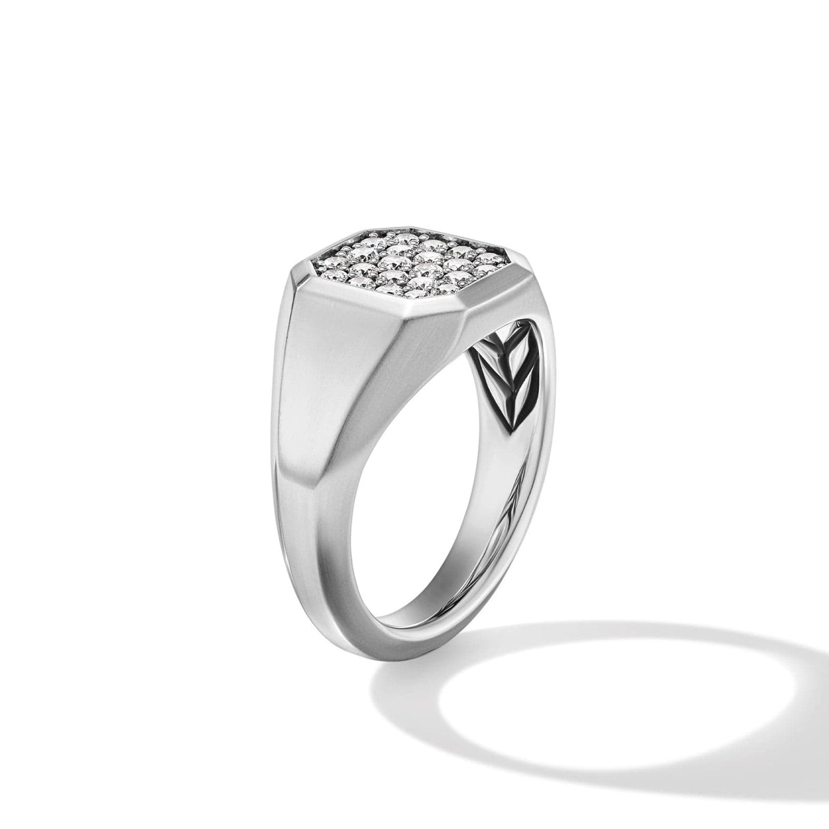 Streamline® Signet Ring in Sterling Silver with Diamonds, 14mm
