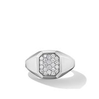 Streamline® Signet Ring in Sterling Silver with Diamonds, 14mm