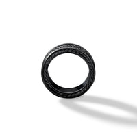 Streamline® Three Row Band Ring in Black Titanium with Black Diamonds, 8.5mm