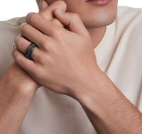 Streamline® Three Row Band Ring in Black Titanium with Black Diamonds, 8.5mm