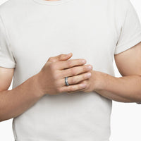Cable Inset Band Ring Sterling Silver, 8mm
