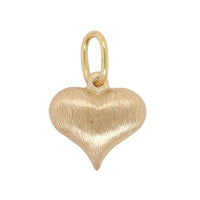 14K Yellow Gold Pave Diamond Large Puff Heart Charm