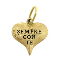 18K Yellow Gold Enameled Heart Charm with a Diamond Center