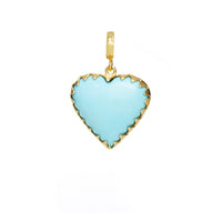 Christina Alexiou 14K Yellow Gold Turquoise Heart Pendant