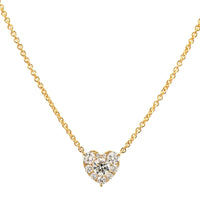 18K Yellow Gold Diamond Heart Necklace