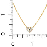 18K Yellow Gold Diamond Heart Necklace