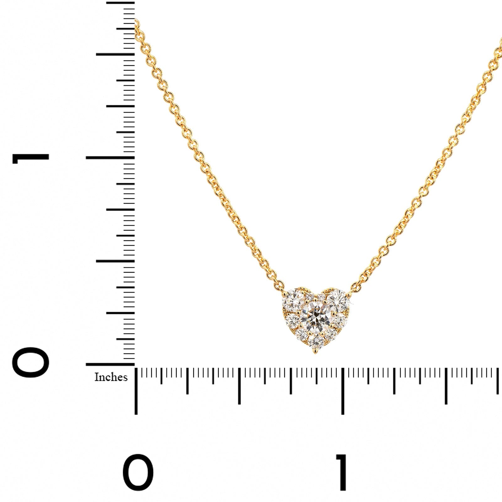 18K Yellow Gold Diamond Heart Necklace