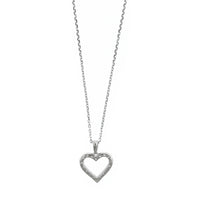 18K White Gold Diamond Heart Pendant Necklace