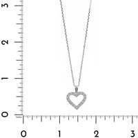 18K White Gold Diamond Heart Pendant Necklace