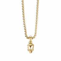 Extra Small Skull Charm in 18K Yellow Gold with Pavé Diamonds
