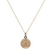 14K Yellow Gold Round Guardian Angel Rope Chain Necklace