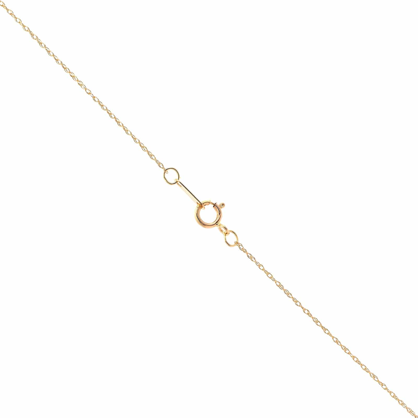 14K Yellow Gold Round Guardian Angel Rope Chain Necklace