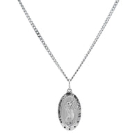 Sterling Silver Oval St. Christopher Pendant Necklace