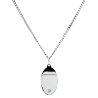 Sterling Silver Oval St. Christopher Pendant Necklace