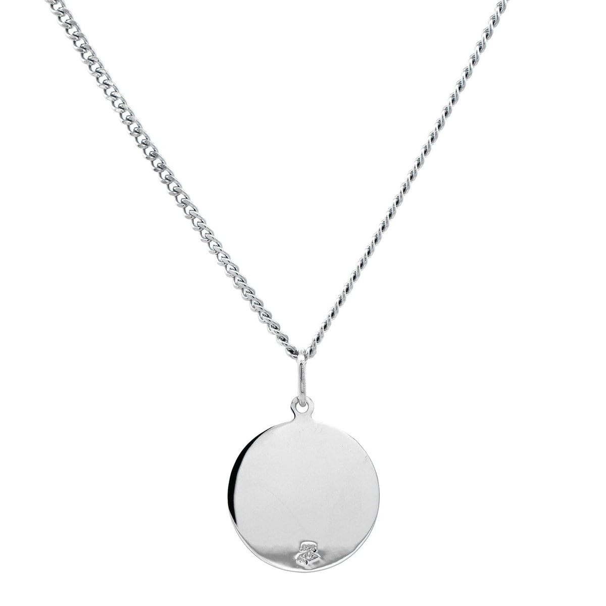 Sterling Silver Round St. Jude Pendant Necklace