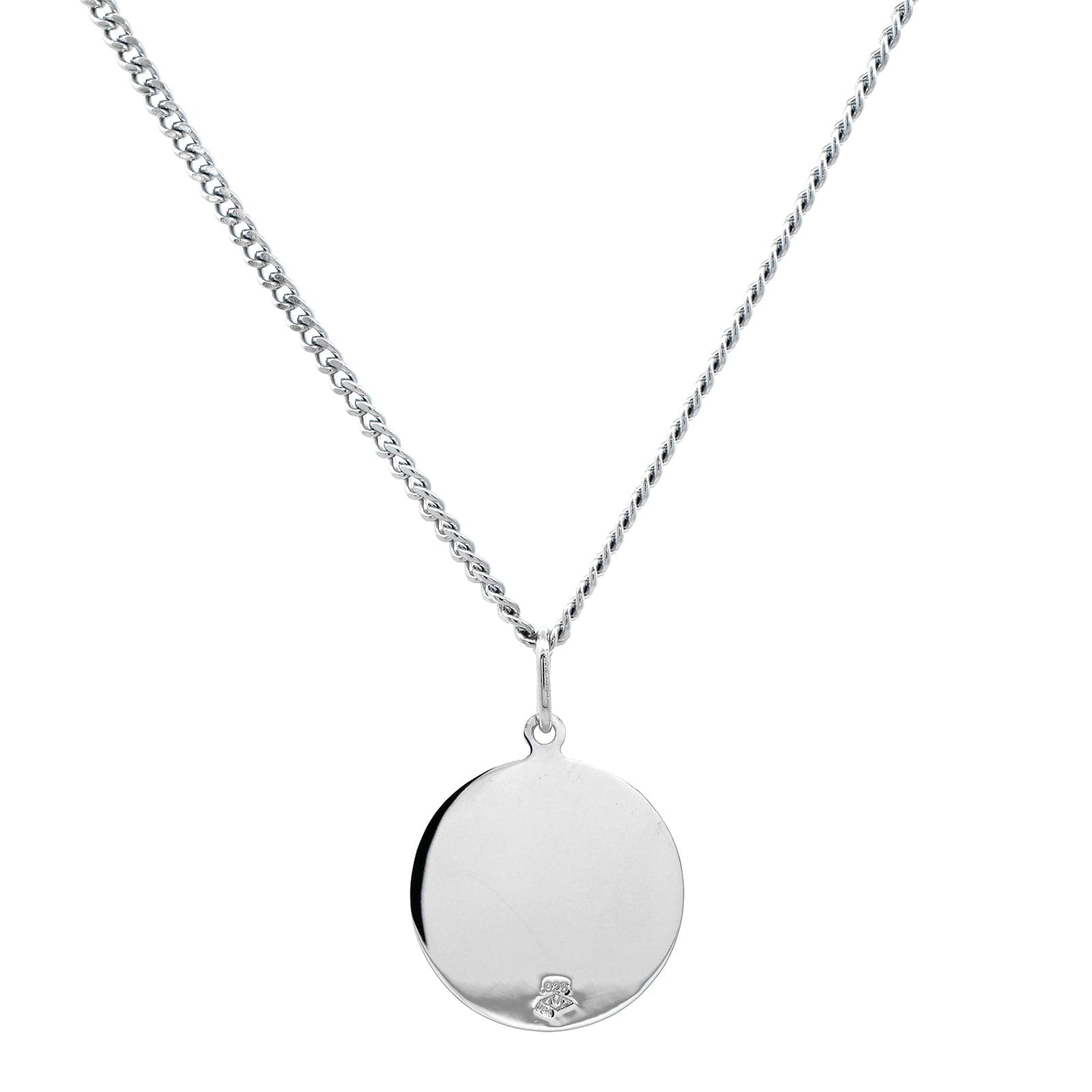 Sterling Silver Round St. Jude Pendant Necklace
