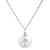 Sterling Silver Round St. Joseph Pendant Necklace