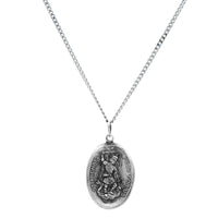 Sterling Silver Oval St. Michael Pendant Necklace
